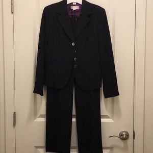 Black striped pant suit